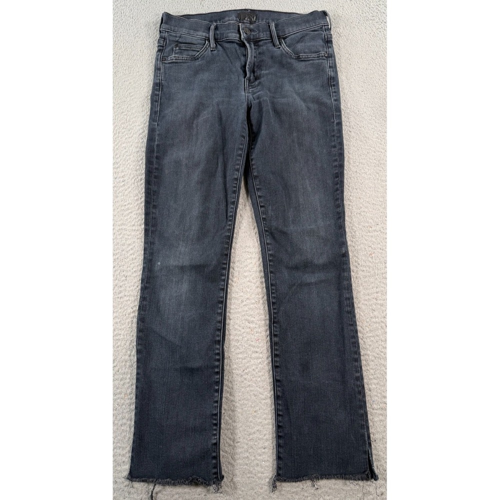 Mother The Rascal Jeans Women 27x26 Black‎ Denim Ankle Snippet Frayed Hem USA